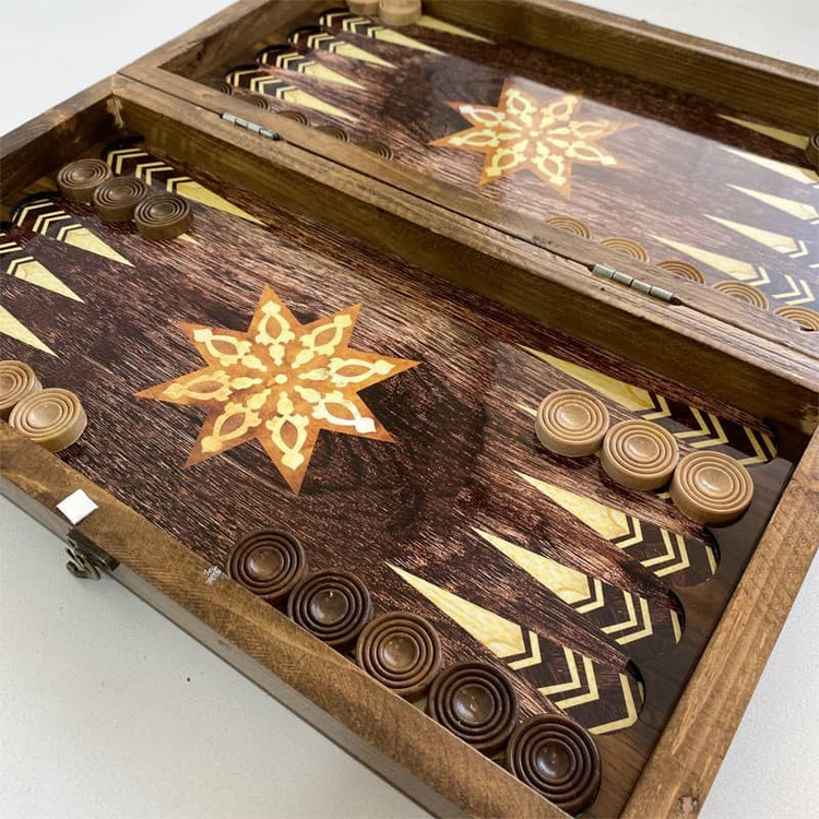 تخته نرد و شطرنج چوب روسی طرح گردو