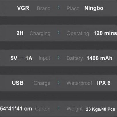 ماشین اصلاح وی جی آر مدل V-362 با تیغه تیتانیوم و ضد آب
